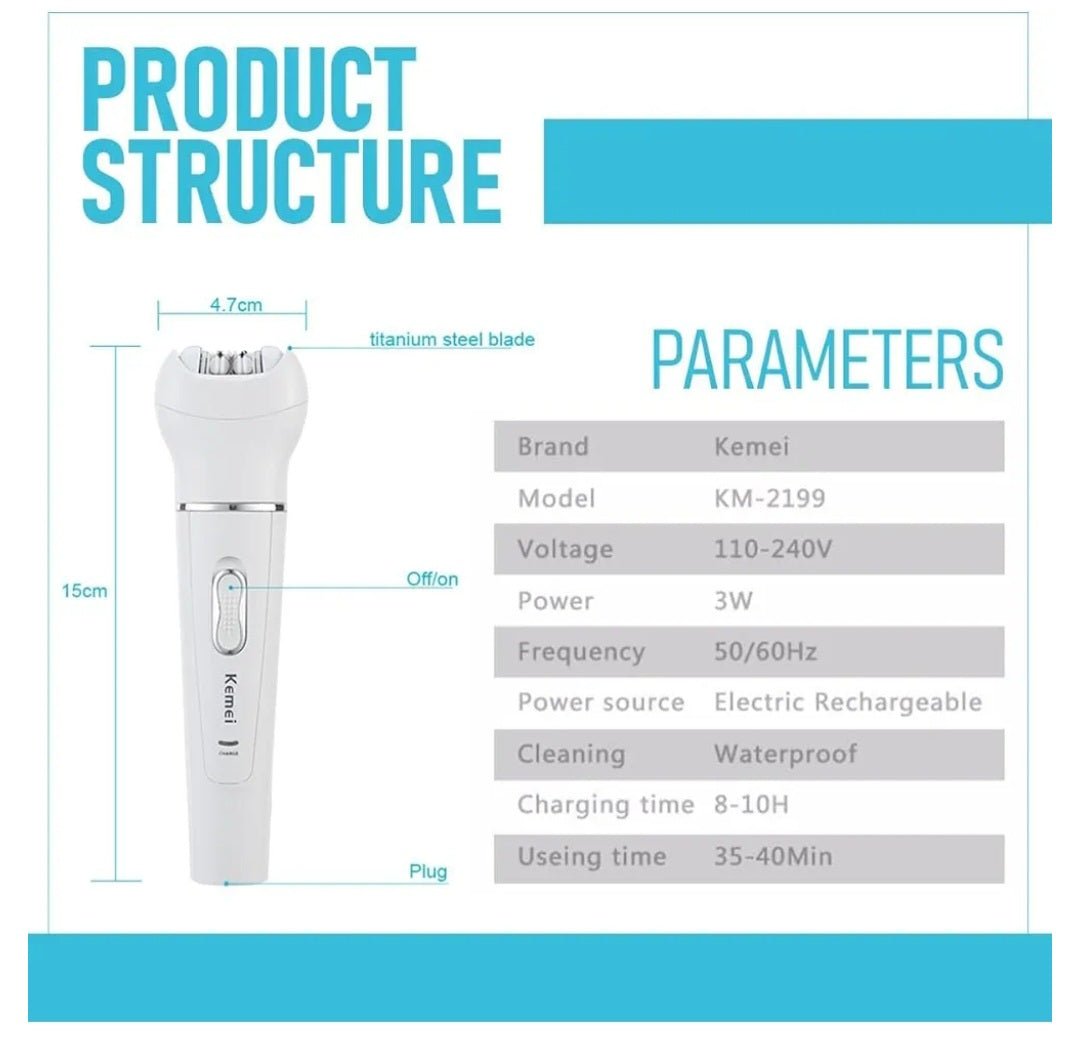 ماكينه ازالة حريمي كيمي KM - 2199 - Kemi Home Gold kemi home_gold استشار مكوى ماكينة_حلاقة