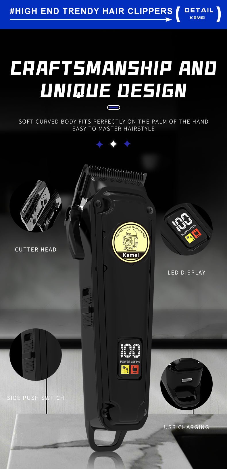 ماكينه حلاقه كيمي KM - 2372 - Kemi Home Gold kemi home_gold استشار مكوى ماكينة_حلاقة